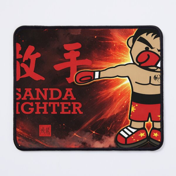 Item preview, Funny Sanda Fighter Stand Up Fight Smile Repeat designed and sold by Fei Long Design Hub.