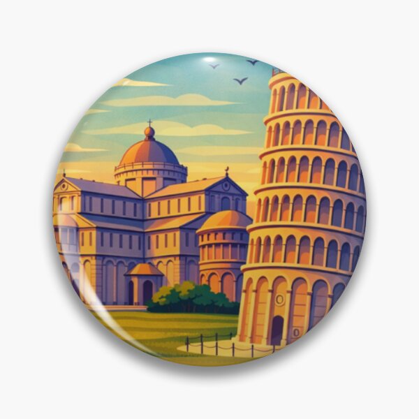 Item preview, Leaning Tower of Pisa Illustration - Iconic Italian Landmarks  designed and sold by MatthewHeights.