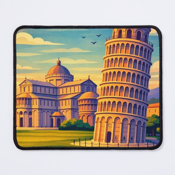 Item preview, Leaning Tower of Pisa Illustration - Iconic Italian Landmarks designed and sold by MatthewHeights.
