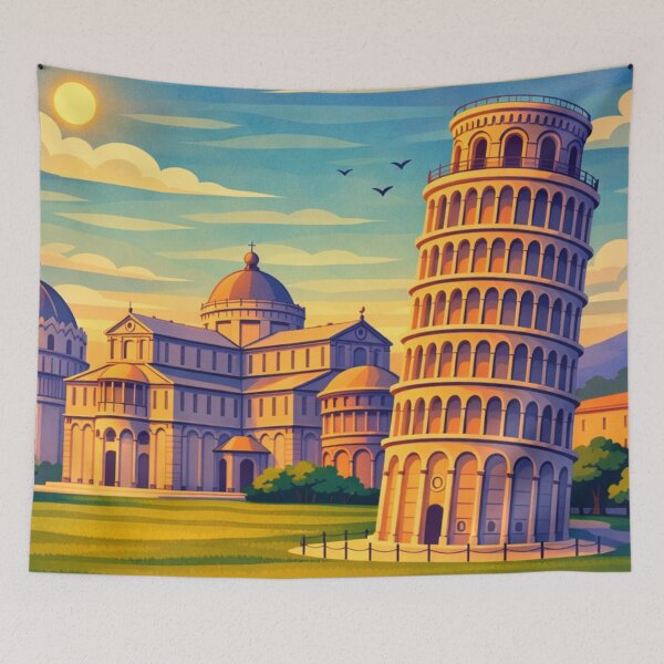 Item preview, Leaning Tower of Pisa Illustration - Iconic Italian Landmarks  designed and sold by MatthewHeights.