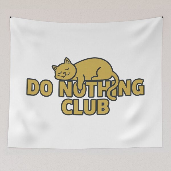 Item preview, Do Nothing Club Lazy Cat - Funny Minimal Chill Design designed and sold by Echo-Draw.