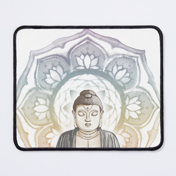 Item preview, Buddha Padma Watercolor - Fawn Earth Slate - Rainbow Sunset Halo designed and sold by Irene Estelle.