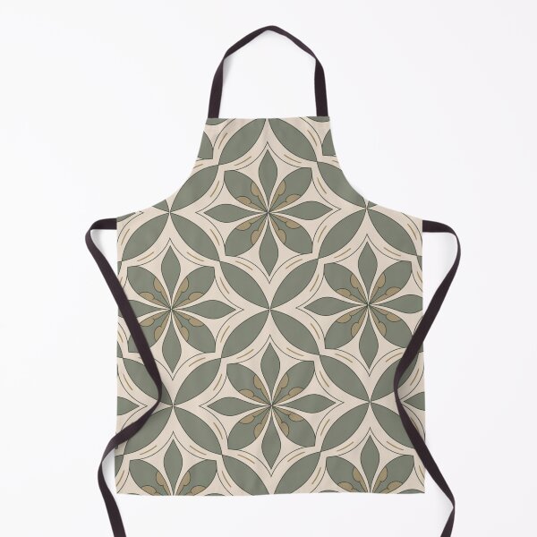 Item preview, Sophisticated Sage Green Geometric Floral Tile Seamless Pattern designed and sold by Midnight Veil Designs.