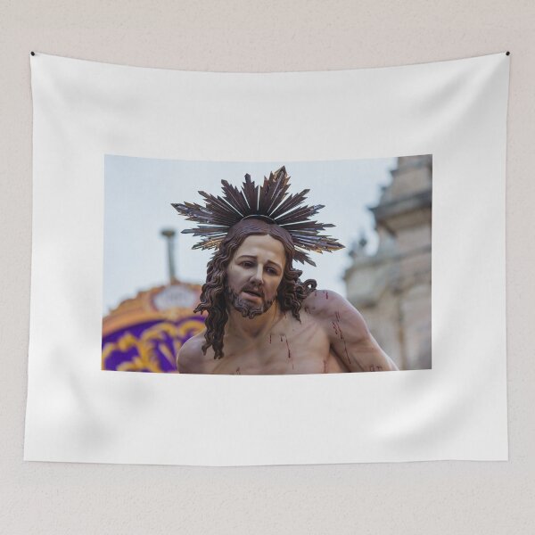 Item preview, Sorrowful Christ Statue With Halo During Holy Week Procession Showing Wounds And Devotion designed and sold by Nmallia.