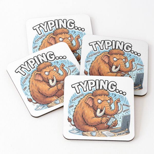 Item preview, Woolly Mammoth - Typing Tiny Arms Frustrated Texting  designed and sold by WowDezign.
