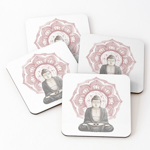 Item preview, Buddha Padma Watercolor - Fawn Earth Ruby - Ochre Halo designed and sold by Irene Estelle.