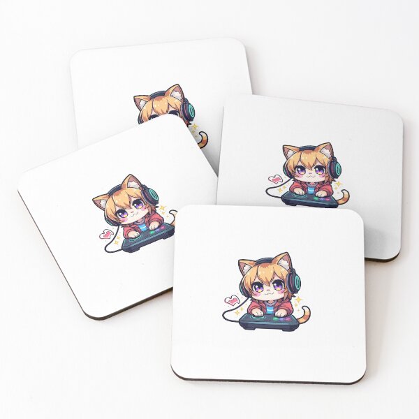 Item preview, Kawaii Anime Gamer Cat Playing Retro Video Game designed and sold by Animepopstudio.