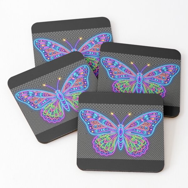 Item preview, Neon Glow Butterfly - Vibrant Psychedelic Synthwave Sticker designed and sold by HALYNA070824.