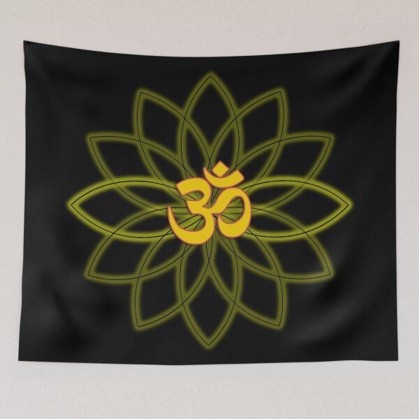 Item preview, om symbol in lotus flower – zen yoga meditation spiritual positive energy design designed and sold by rikyfreestyle.