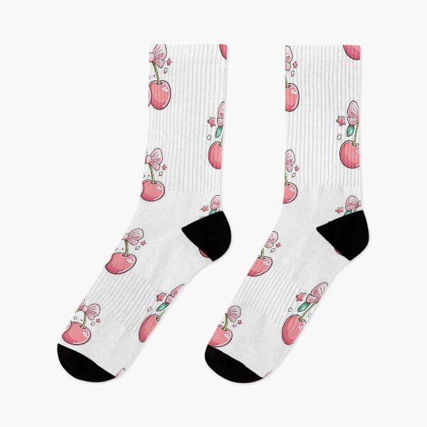 Item preview, Cute pink cherry sticker with bow and stars designed and sold by ChernivtsiSkoda.