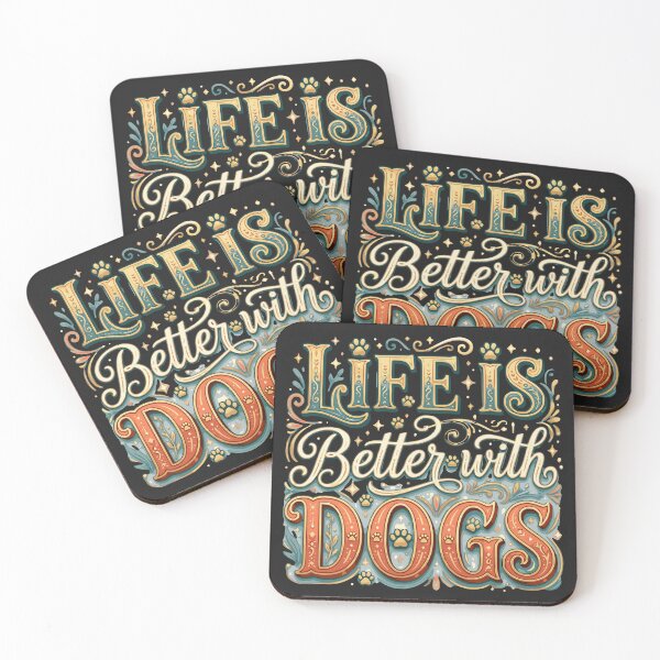 Item preview, Life is Better With Dogs Typography designed and sold by PawPlanetPro.
