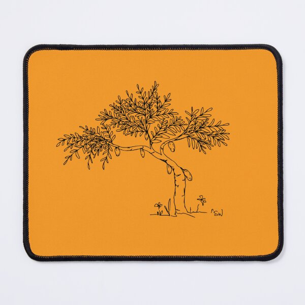 Item preview, Cacao Tree, Line Drawing Symmetric Minimalist Aesthetic Natural Design Yellow Mustard designed and sold by SWSandraWechner.