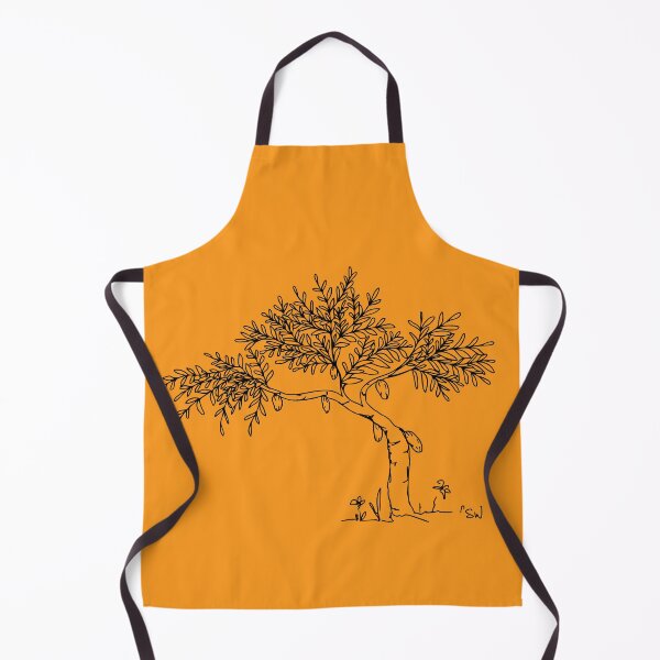 Item preview, Cacao Tree, Line Drawing Symmetric Minimalist Aesthetic Natural Design Yellow Mustard designed and sold by SWSandraWechner.