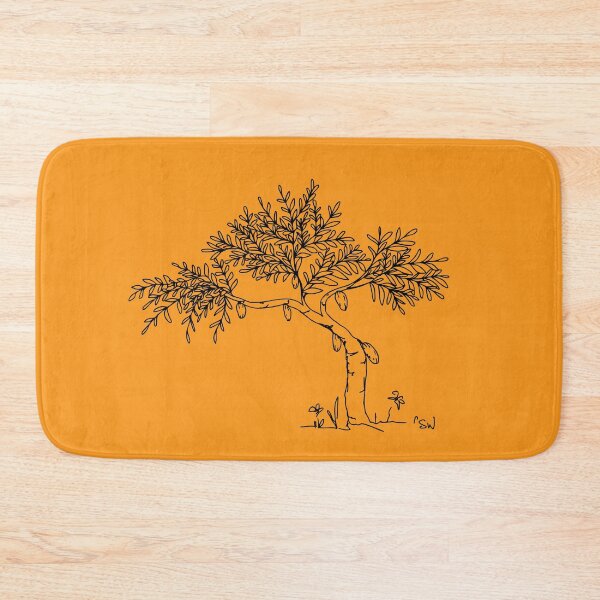 Item preview, Cacao Tree, Line Drawing Symmetric Minimalist Aesthetic Natural Design Yellow Mustard designed and sold by SWSandraWechner.