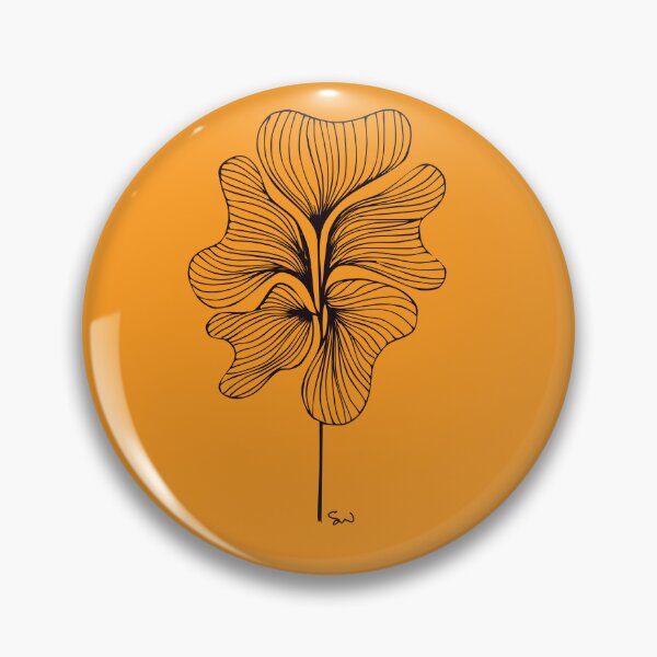 Item preview, Botanical Minimalist Symmetrical Line Drawing Mustard Yellow designed and sold by SWSandraWechner.