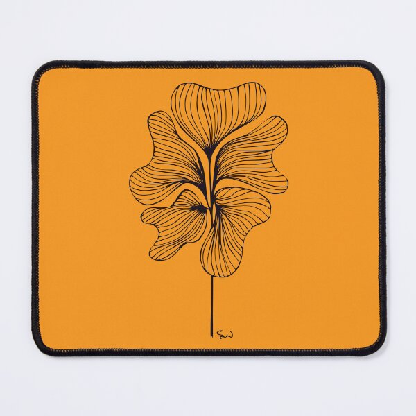 Item preview, Botanical Minimalist Symmetrical Line Drawing Mustard Yellow designed and sold by SWSandraWechner.