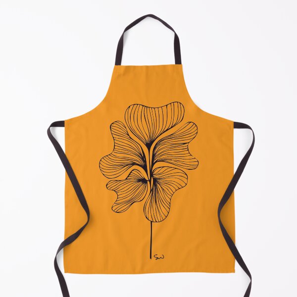 Item preview, Botanical Minimalist Symmetrical Line Drawing Mustard Yellow designed and sold by SWSandraWechner.