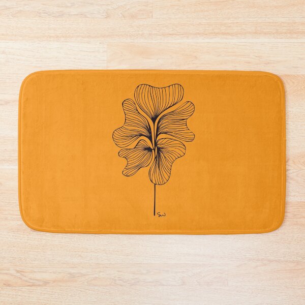 Item preview, Botanical Minimalist Symmetrical Line Drawing Mustard Yellow designed and sold by SWSandraWechner.
