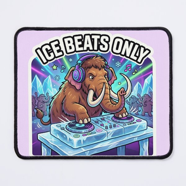 Item preview, Woolly Mammoth - Ice Beats Only DJ Turntable Neon designed and sold by WowDezign.