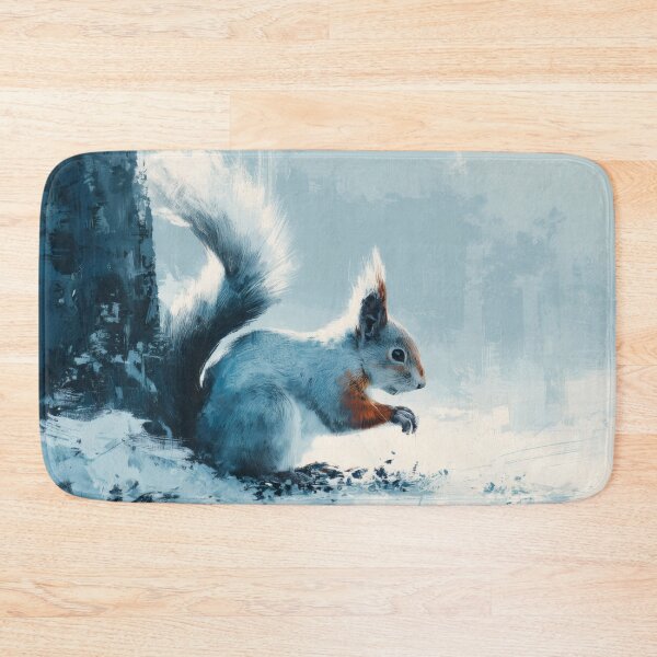 Item preview, Red Squirrel in Snow – Nordic Forest Wildlife Art designed and sold by NordicDreams.