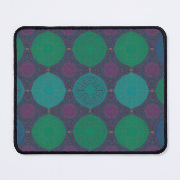 Item preview, Mesmerizing Geometric Web Mandala Seamless Pattern Teal Purple Gold designed and sold by Midnight Veil Designs.