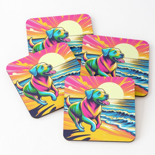Item preview, Psychedelic Dog – Sunset Beach Run designed and sold by Dogandesighn.