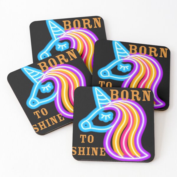 Item preview, Born To Shine - Neon Unicorn Fantasy Art designed and sold by Mini Pixel Perfect Co..