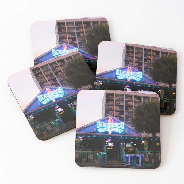 Item preview, Neon-Lit Beach Bar at Dusk designed and sold by Cynthia48.