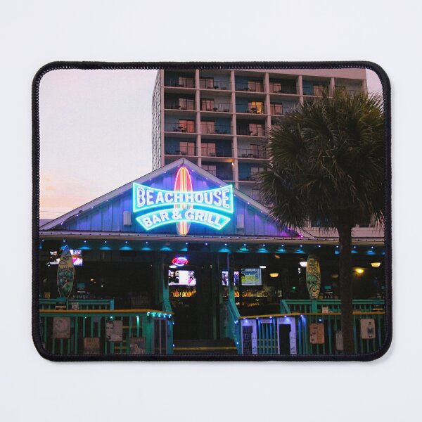 Item preview, Neon-Lit Beach Bar at Dusk designed and sold by Cynthia48.