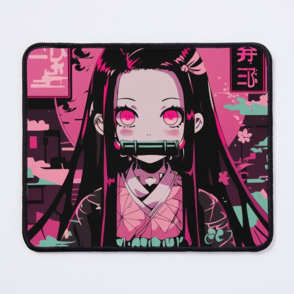 Item preview, Nezuko Neon Vaporwave Pink  designed and sold by AnimeArsenalPrints.