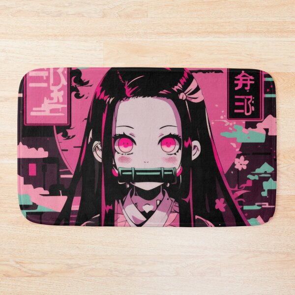 Item preview, Nezuko Neon Vaporwave Pink  designed and sold by AnimeArsenalPrints.