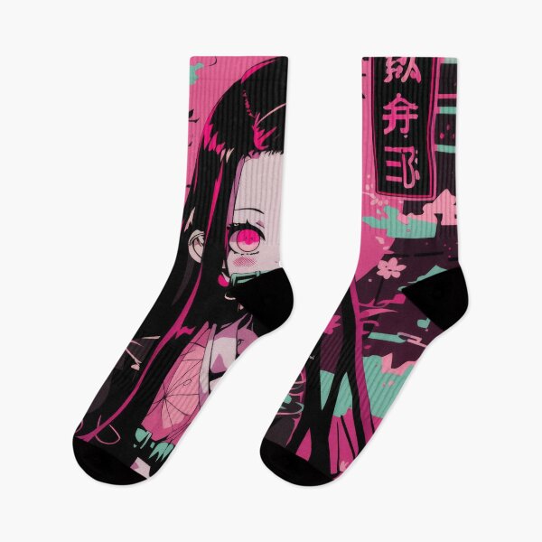 Item preview, Nezuko Neon Vaporwave Pink  designed and sold by AnimeArsenalPrints.