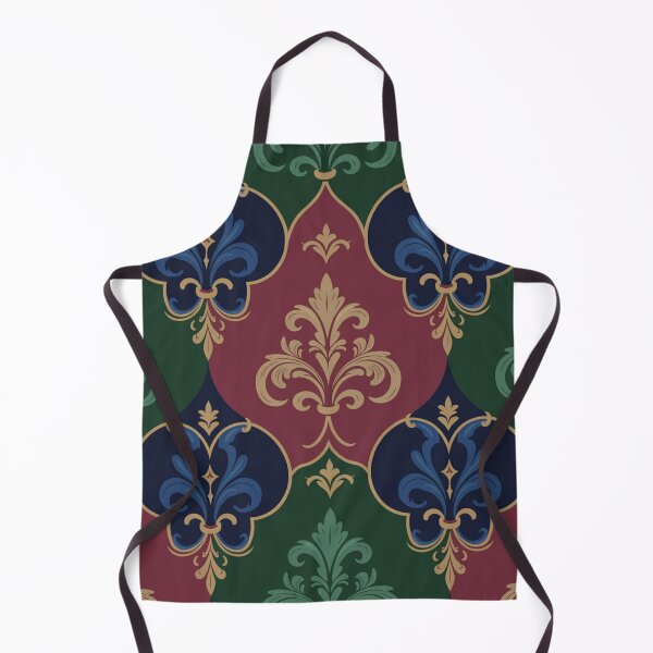 Item preview, Luxury Baroque Fleur-de-Lis Damask Seamless Pattern Jewel Tones Gold designed and sold by Midnight Veil Designs.