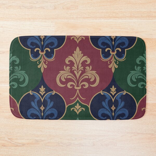 Item preview, Luxury Baroque Fleur-de-Lis Damask Seamless Pattern Jewel Tones Gold designed and sold by Midnight Veil Designs.