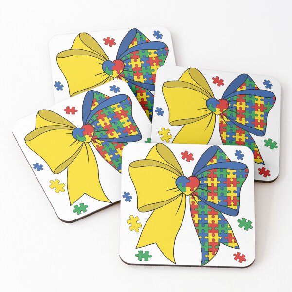 Item preview, Autism Awareness Bow Puzzle Ribbon designed and sold by KroghDs.
