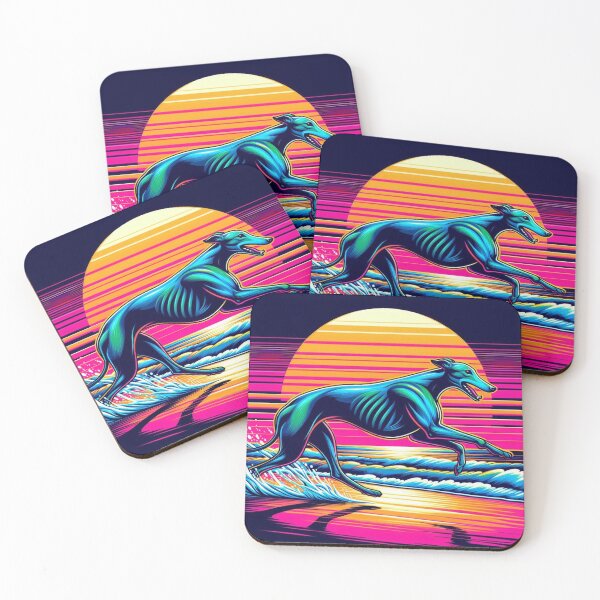Item preview, Pop Art Greyhound – Neon Sunset Run designed and sold by Dogandesighn.