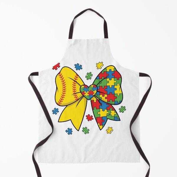 Item preview, Softball Autism Awareness Puzzle Bow designed and sold by KroghDs.