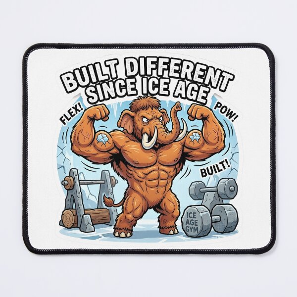 Item preview, Woolly Mammoth - Built Different Since Ice Age Flexing Gym Parody designed and sold by WowDezign.