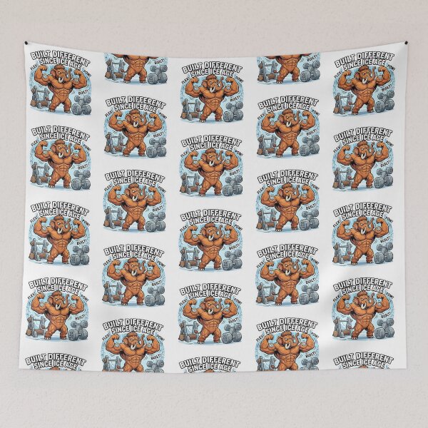 Item preview, Woolly Mammoth - Built Different Since Ice Age Flexing Gym Parody designed and sold by WowDezign.