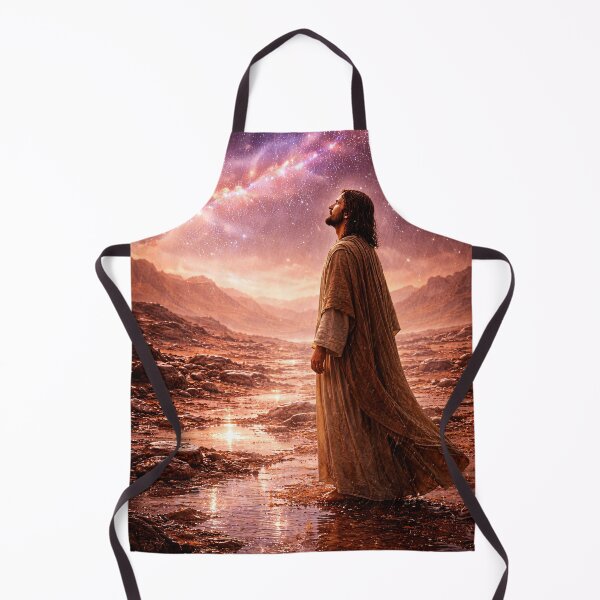 Item preview, Cosmic Jesus Beneath Divine Galaxy and Sacred Universe designed and sold by ImaginingNebulae.