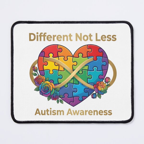 Item preview, Different Not Less – Rainbow Puzzle Heart Autism Awareness Graphic designed and sold by CoastalEmp.