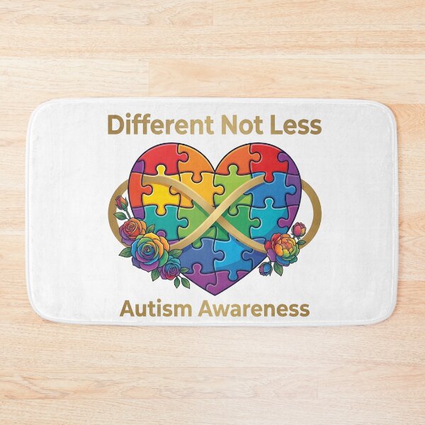 Item preview, Different Not Less – Rainbow Puzzle Heart Autism Awareness Graphic designed and sold by CoastalEmp.