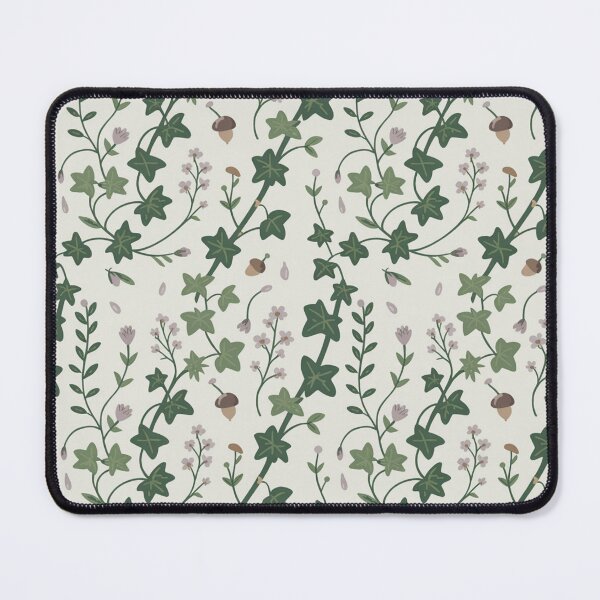 Item preview, Whimsical Ivy Acorn Wildflower Vines Seamless Pattern Soft Green designed and sold by Midnight Veil Designs.