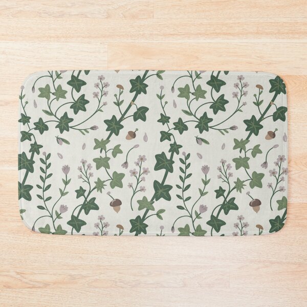 Item preview, Whimsical Ivy Acorn Wildflower Vines Seamless Pattern Soft Green designed and sold by Midnight Veil Designs.