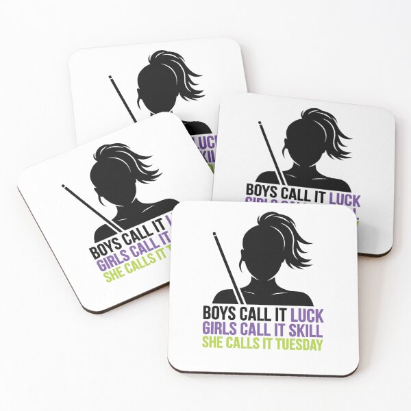 Item preview, woman pool player, boys call it luck designed and sold by Crazyhuskychick.