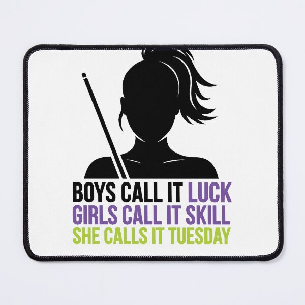 Item preview, woman pool player, boys call it luck designed and sold by Crazyhuskychick.