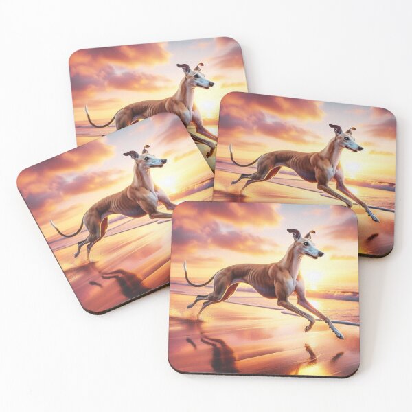 Item preview, Greyhound at Sunset – Coastal Freedom Run designed and sold by Dogandesighn.