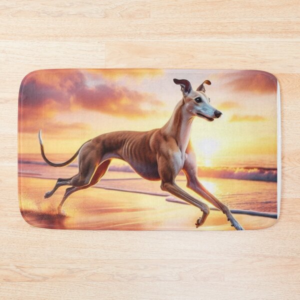 Item preview, Greyhound at Sunset – Coastal Freedom Run designed and sold by Dogandesighn.