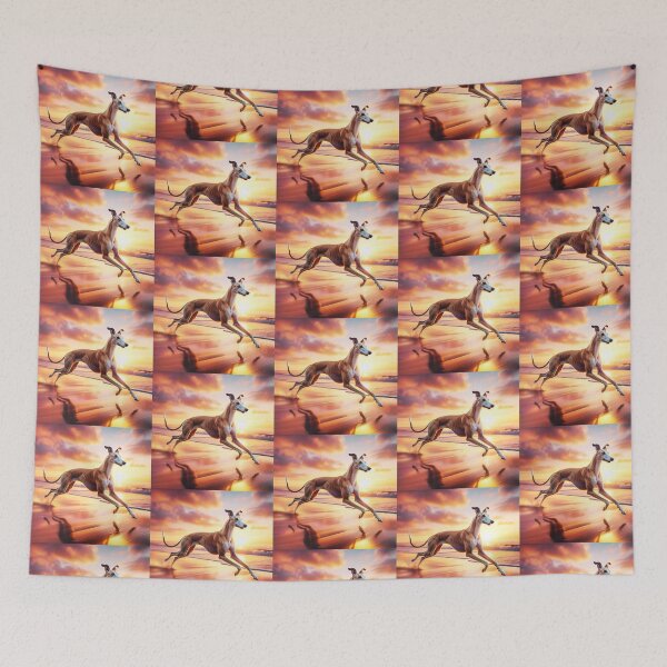 Item preview, Greyhound at Sunset – Coastal Freedom Run designed and sold by Dogandesighn.