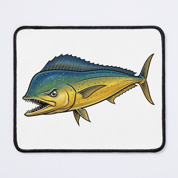 Artikelvorschau, Lebhafte Illustration eines Mahi-Mahi-Delfins entworfen und verkauft von WayoftheWater.